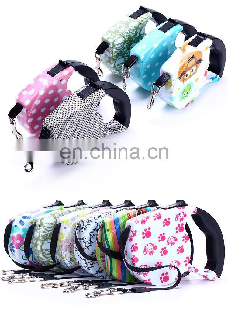 Wholesale More Design Adjustable Slip Luxury Nylon Rope Custom Print Logo Pet Retractable Dog Leash For Dog