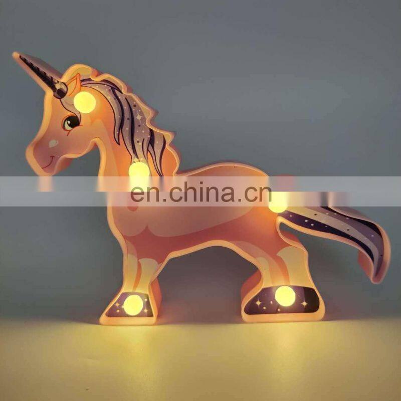 New Product Unique Party Decoration Indoor Colorful Plastic Unicorn LED Letter Marquee Light