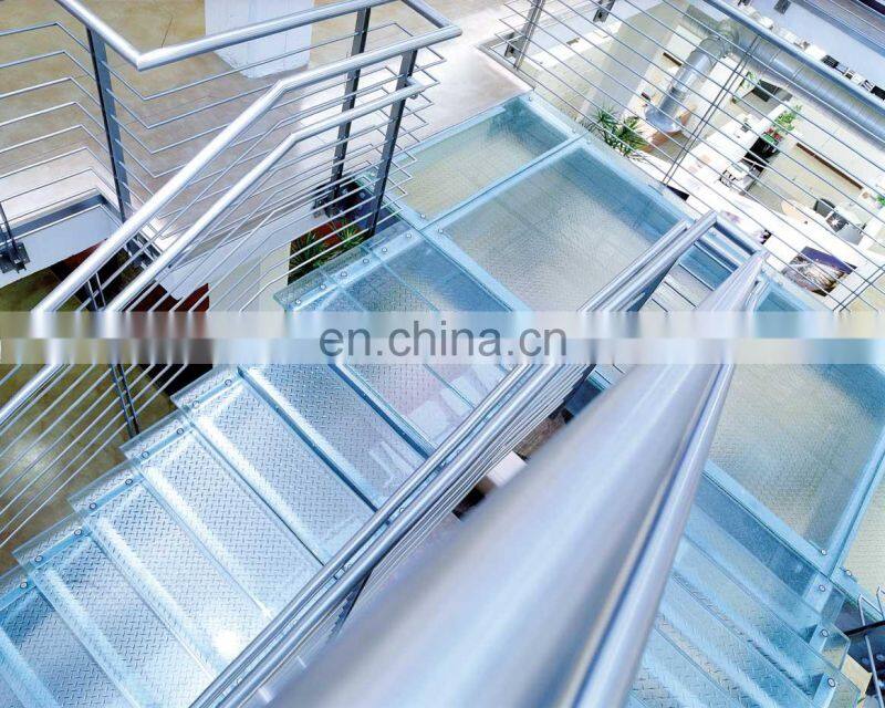 stair glass railing prices SELL 6-20mm high quality stair glass staircase railing tempered glass