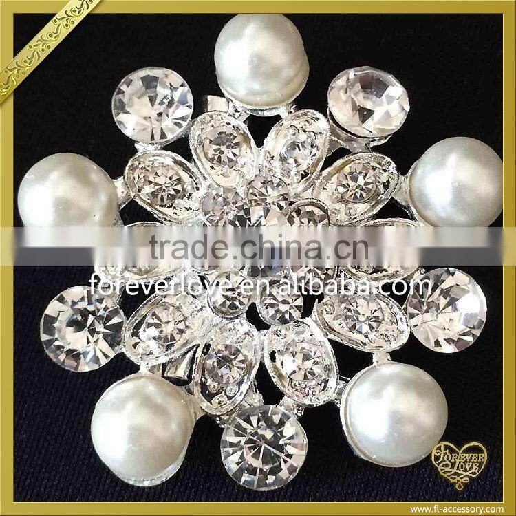 Vintage custom made wedding pearl rhinestone brooches for women FB023