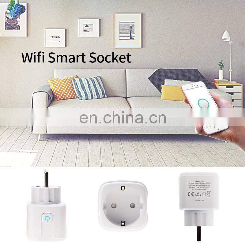 Smart Plug Wall, Wi-Fi Enabled Mini Smart Plug Wifi Tuya Works With Amazon Alexa EU Standard Smart Plug