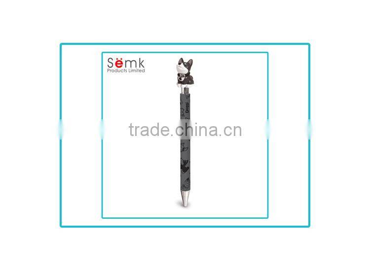 Semk brand customized ball pen with plush animal head for kids