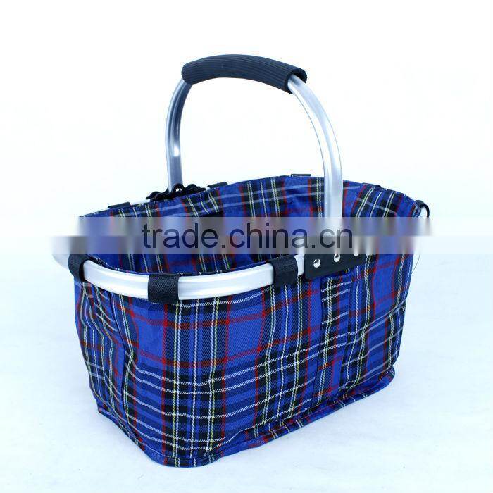 foldable shopping basket with aluminum handle