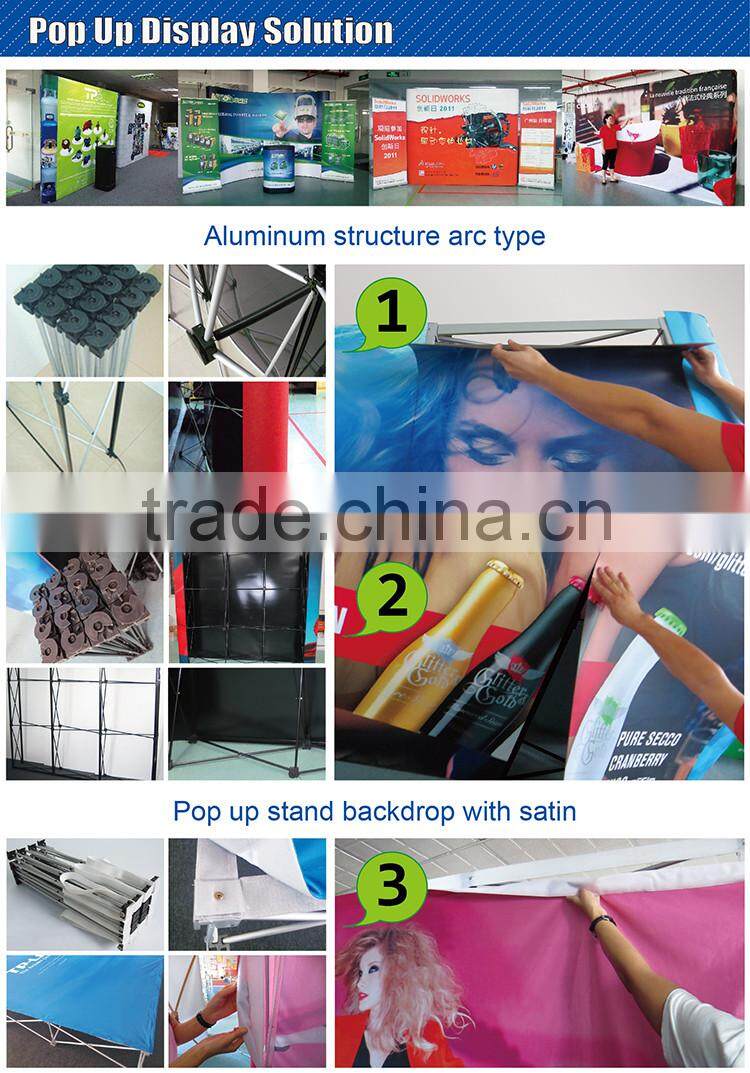 Double sides printing step and repeat banner stand with lights in Shenzhen D-0606