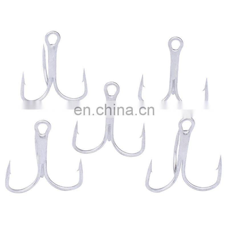 Amazon Strong Treble Strengthened Hooks Fishing Lures Hook 100pcs/bag Silver Strong Treble Hook