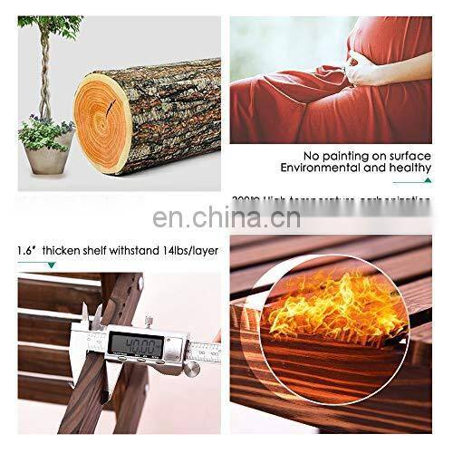 Bamboo 3-Tier Hanging Plant Stand Planter Shelves Flower Pot Organizer Storage Rack Folding Display Plants Shelf