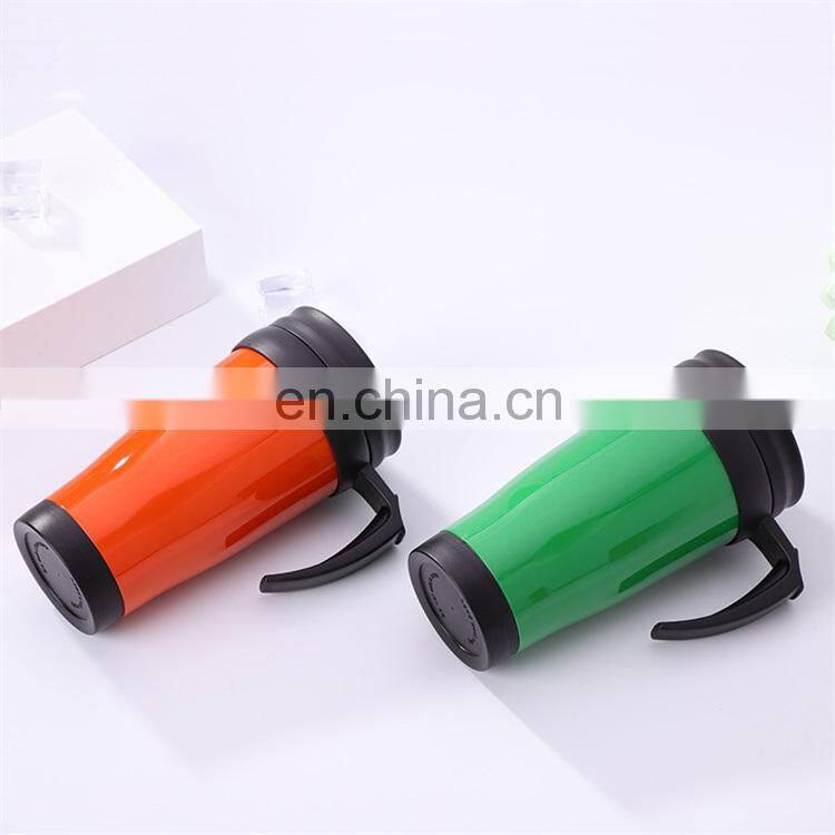 Custom Double Wall 420ml Plastic Reusable Coffee Cups Travel With Lid