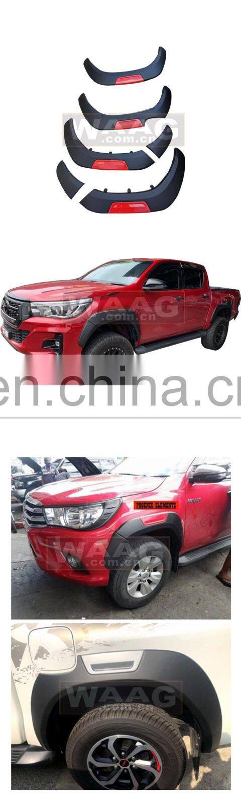 Latest Style Wheel Arch Liner ABS Fender Flares Black Grey for Toyota Hilux 2021 4x4 Decorated Accessories