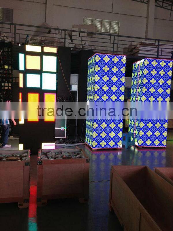square pillar p10 indoor KTV hotel stage back full color LED square video screen