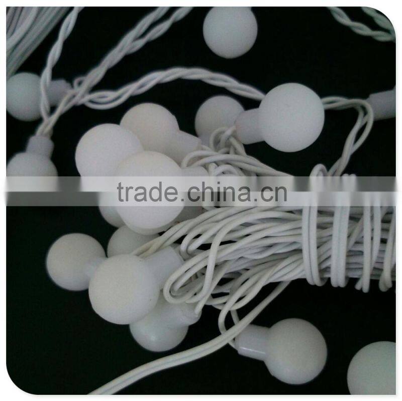 50 led multicolor christmas light with frosted ball decaration white wire tree light factory wholesale