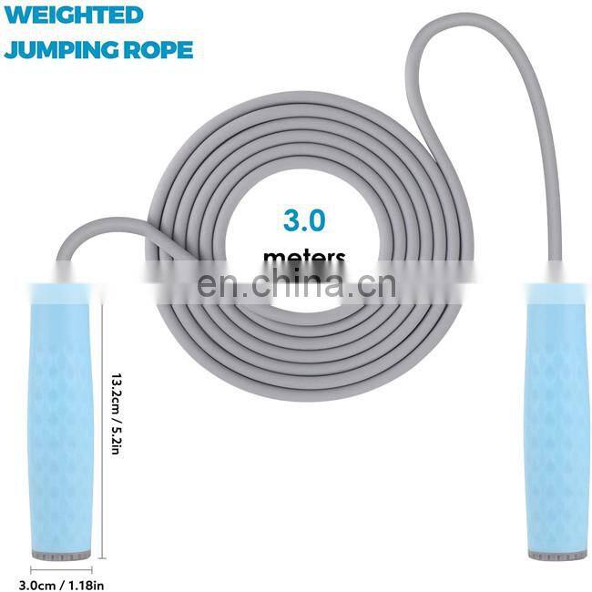 1LB Heavy Weighted 3mJump Ropes With Comfort Grip Weight Skipping Rope