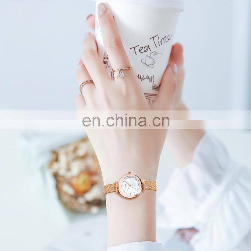 SINOBI Starry Sky Series Watch S9803L Women Gorgeous Wrist Watches Ultra Mesh Band Lady Handwatch 2021 Chic Watches