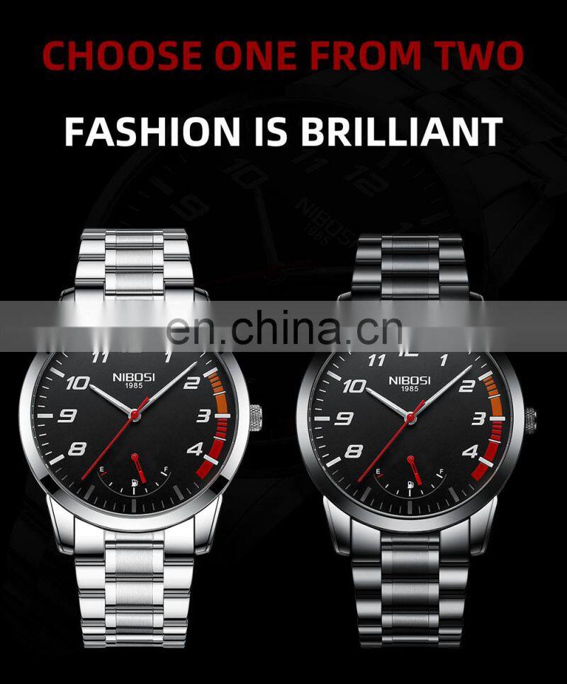 NIBOSI Fashion Luxury Men Watches Top Brand Luxury Stainless Quartz Wristwatch Sport Waterproof Chronograph Male Clock 2528