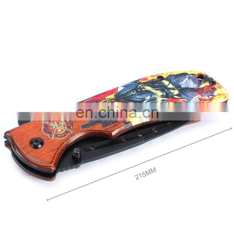 8.6 Inch Plastic 3D printing handle with black oxide blade stainless steel folding survival knife