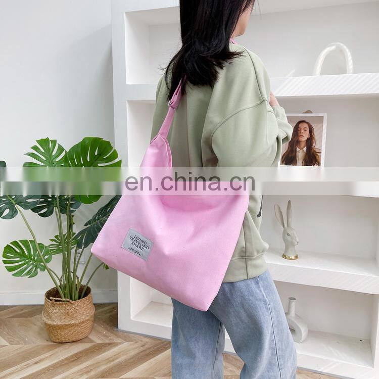Casual Large Size 12OZ Canvas Shoulder Bag Crossbody Bag Canvas Tote Bag For Women