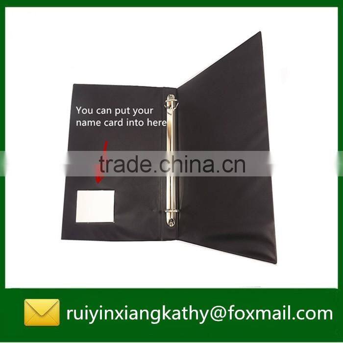 PP material hard cover name card 2 ring binder with name card