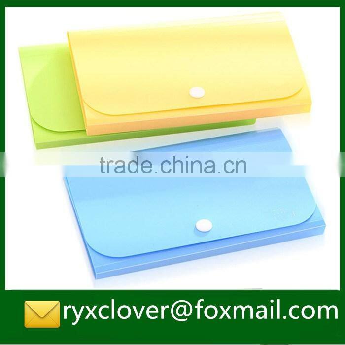 Small clear plastic expandable button file folders