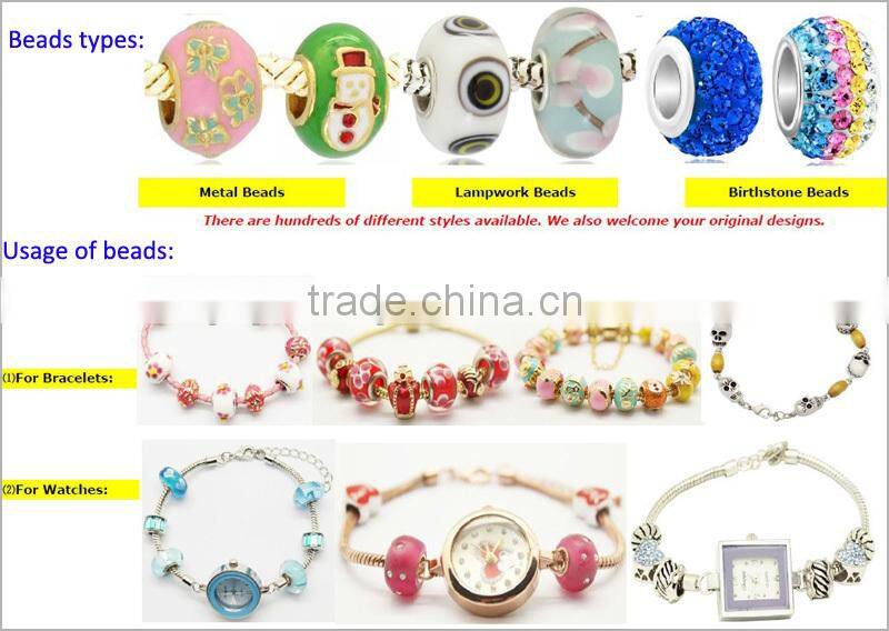 handmade enamel metal 14k gold bead for bracelet