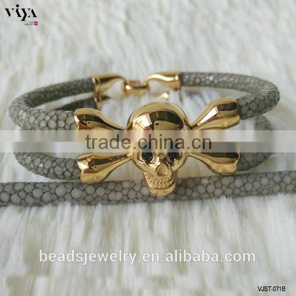 2016 Fashion High Quality Impress Quality Wholesale Genuine Stingray/ Python Leather Bracelet