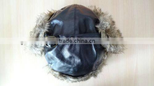 fake fur custom leather trapper hat winter