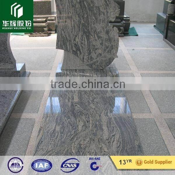 stone carving flower and crosscolor monument slab shanxi black absolut tombstone cheap granite