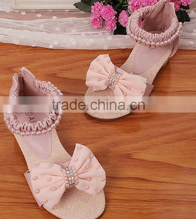 2014 Flower Pearl Girls Sandals Kids Sandals