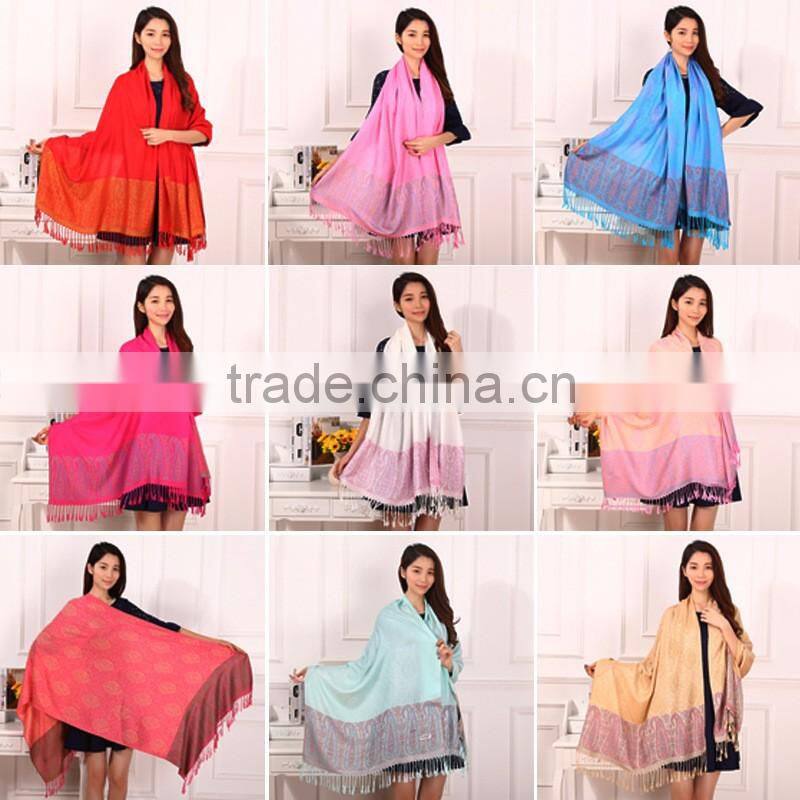 Newest Women Fashion Tassel Paisley Jacquard Scarf