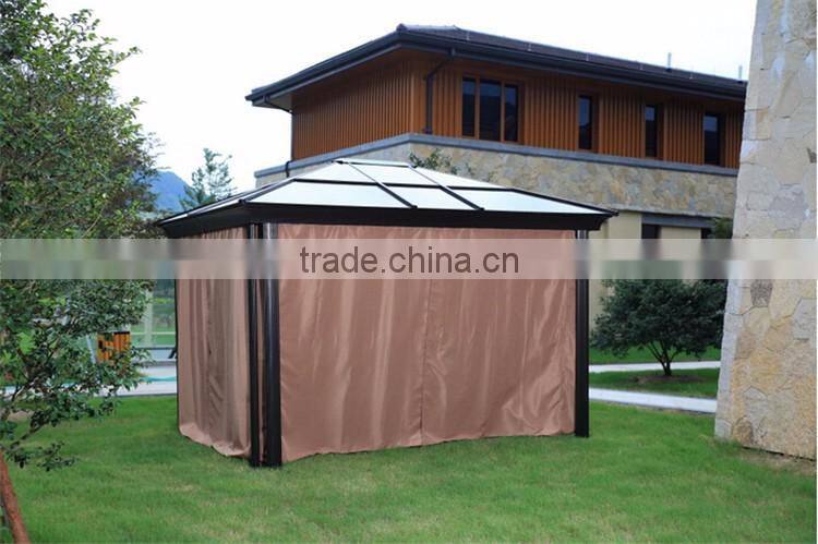 Four Corners Gazebo Garden With Mosquito Nets PVC Plastic Hardtop Polycarbonate Gazebo