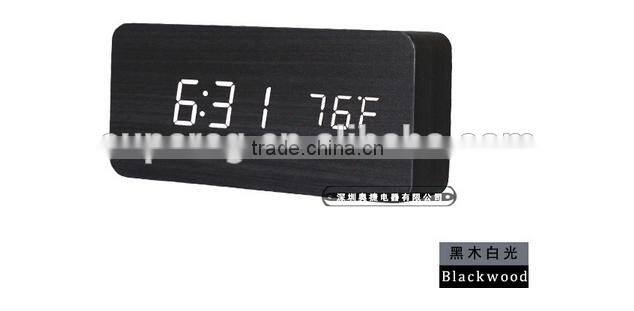 new fashion table clocks Control Sensing Alarm Temp dual Display Electronic LED Clock Vintage Wooden Digital Alarm Clock