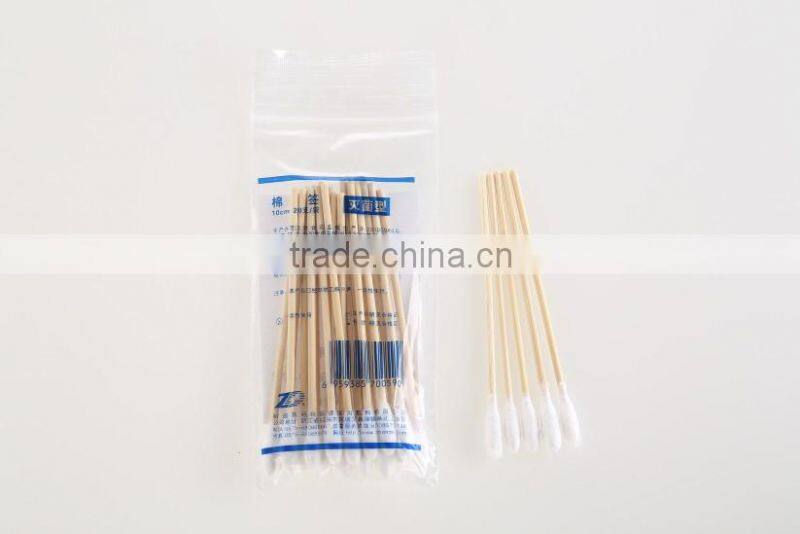 100%cotton medical bamboo cotton swabs in pp bag