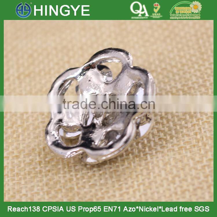 Hot sale large size grey crystal rhinestone button 15777