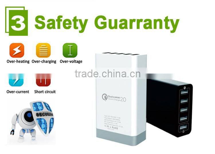 q.c.2.0 usb multi charger 5V 8A usb destop dock charger for cellphone