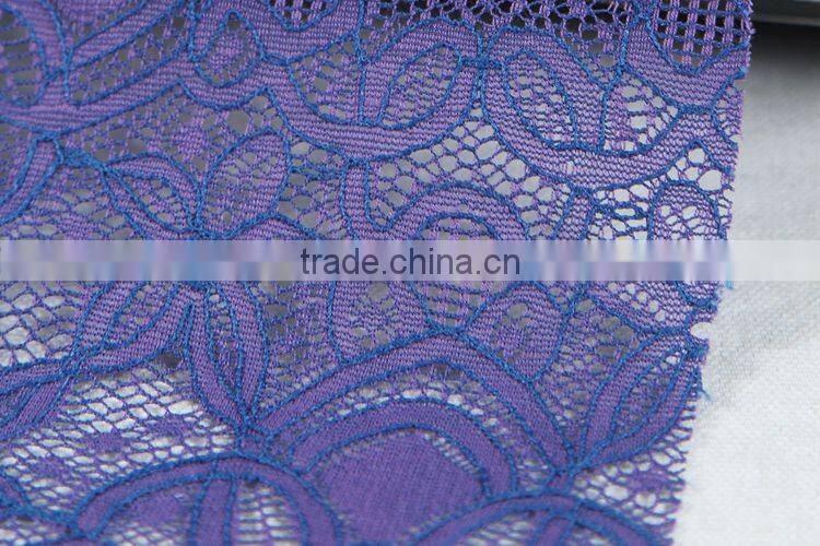 New type high quality embroidery violet elegant tulle lace fabric