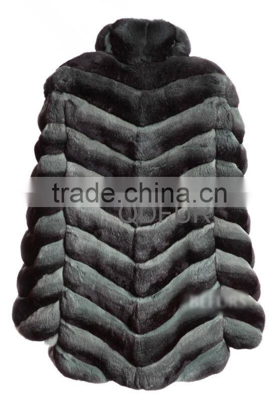 QD23121 Wholesale Retail 2013 Lady High Quality Chinchilla Warm Coat Plus Size Overcoat