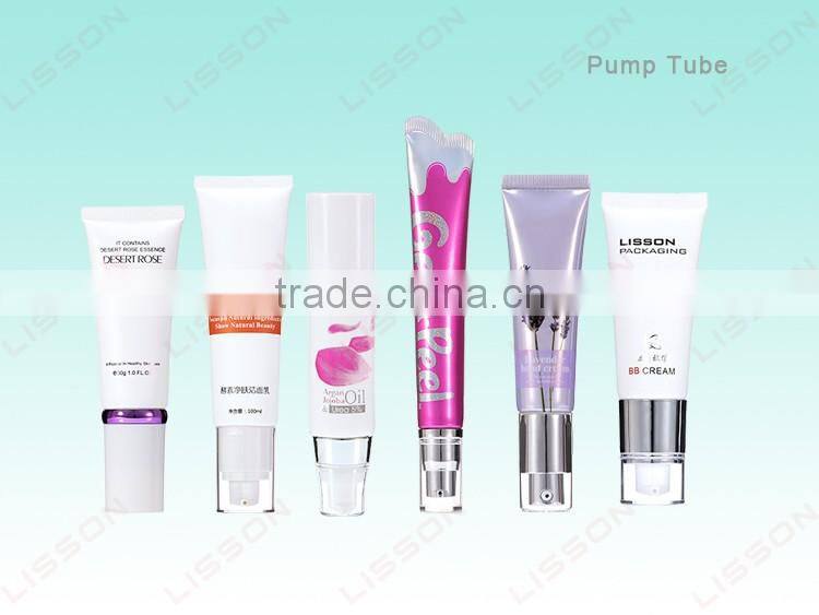 40ml-100ml eye cream plastic tube with airless pump head cosmetic tube
