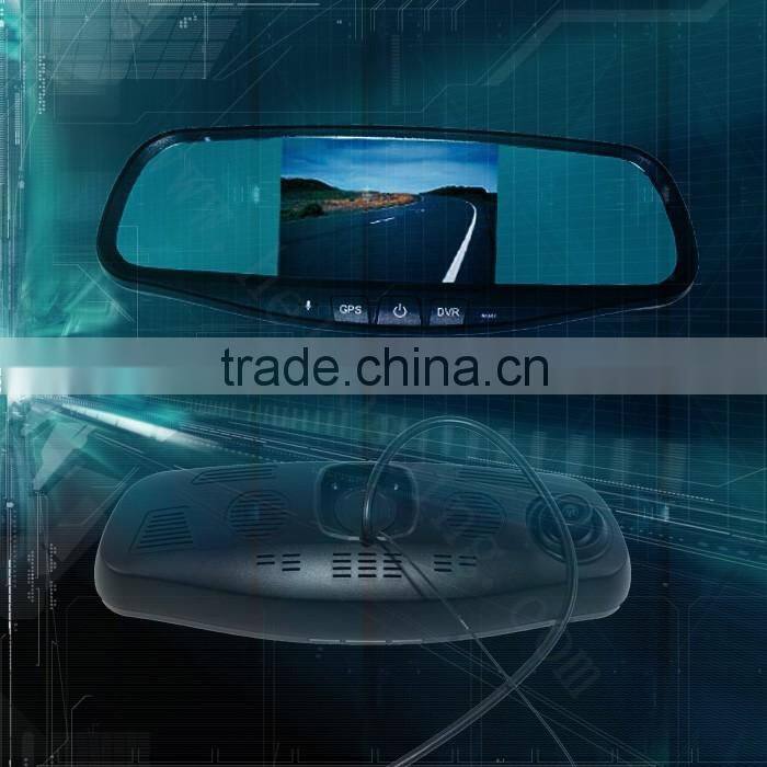 5 inch HD LCD Screen 1080 P + P 720 double recorded Car Rearview Mirror Dvr