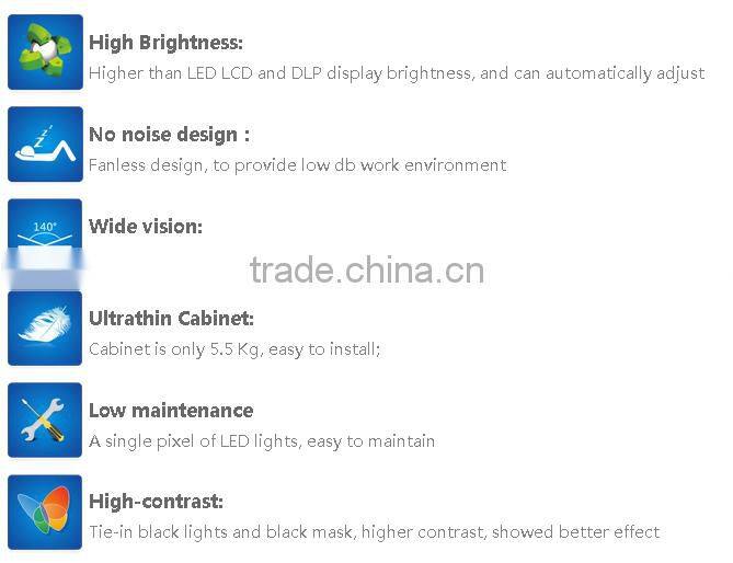 China good cost performance indoor full color curved led big screen for hotel/commercial center/big theater