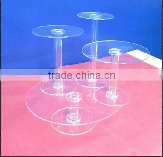 Clear Plastic Customed Cake display stand for promotion and birthday