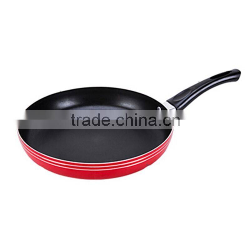 Red Aluminum Non-stick Pressed/Forged Induction Frying Saute Egg Pizza Pancake Pan Cooking Tool Skillet with Carved Line