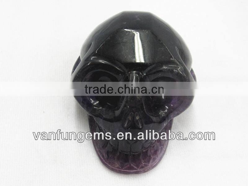 Natural Quartz Carving Skull Blue Cherry Quartz