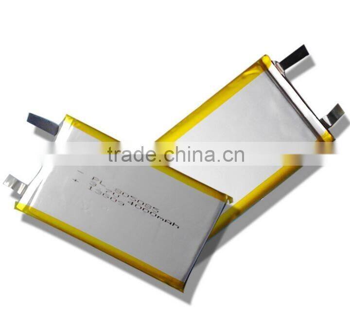 Factory wholesale lithium battery, polymer li-ion rechargeable battery 3.7v 4100mah 805085