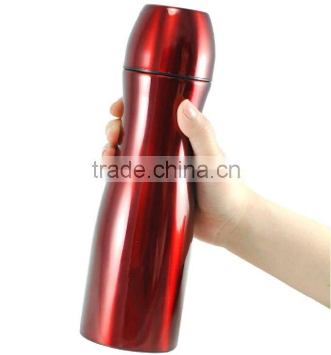 Bowling shaped sport stainless steel vacuum travel water bottle
