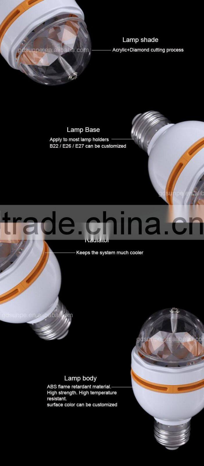 E22, E26, E27 Wedding Holiday Decoration LED Party Disco Bulb Light