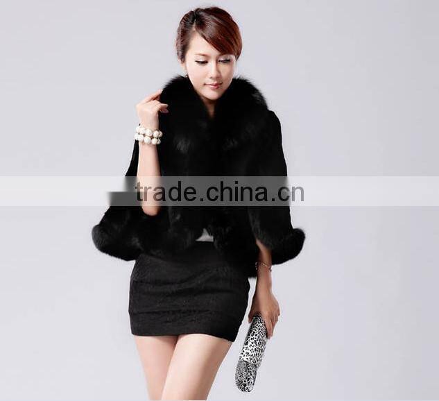 rex14027 2014 Wholesale New Fashion black Rabbit Fur Vest