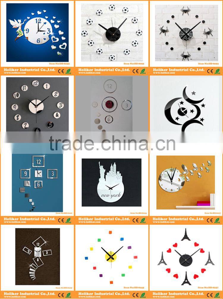 Cute new design fish acrylic DIY clock for child's room decor