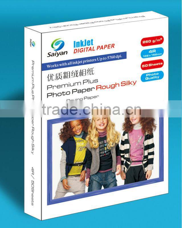 factory supply 260g RC Rough Silky photo paper