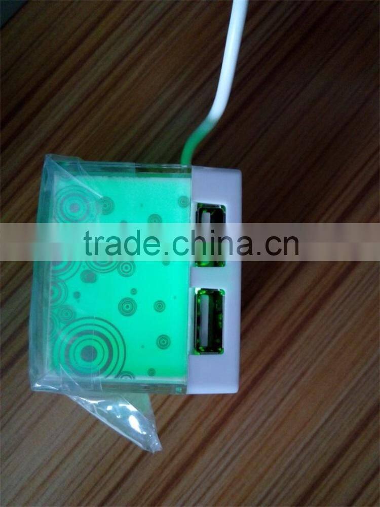 Promotional gift Mini Cube Colorful LED USB HUB for Computer