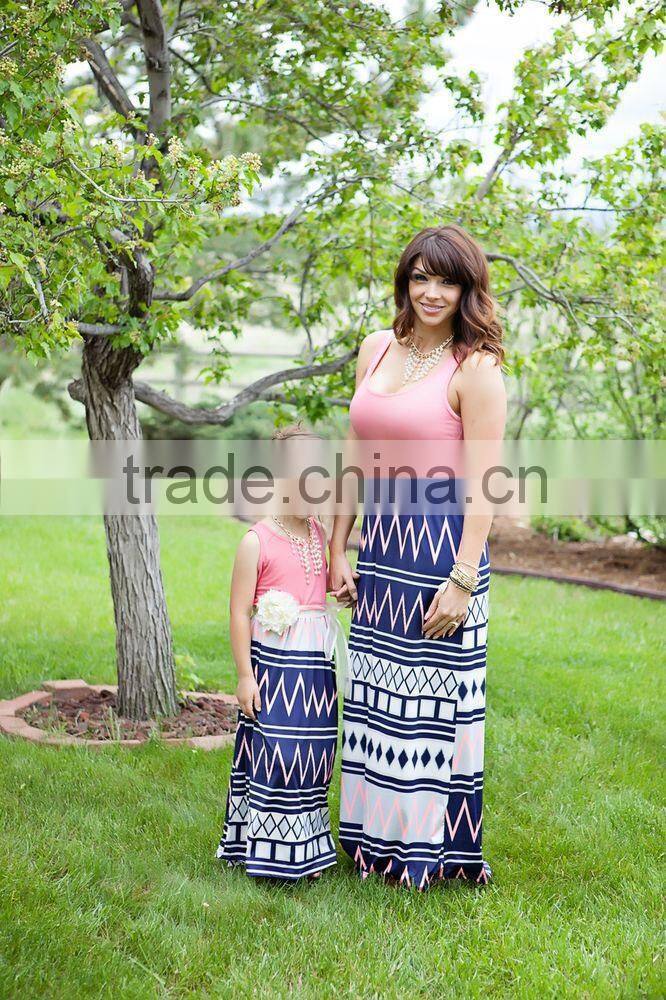 Custom design latest casual printed long dress bohemian quality maxi plus size dress