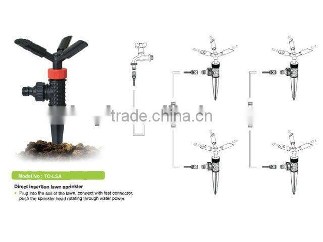 360 degrees irrigation sprinkler, direct inserted watering sprinkler, garden rotary sprinkler