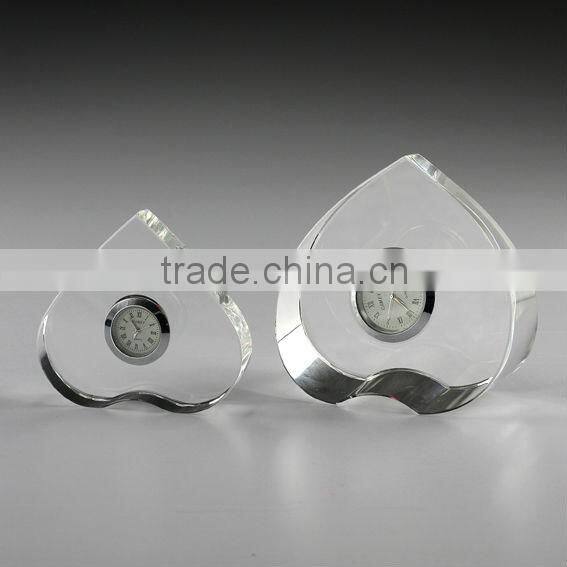 crystal glass gift mini clock